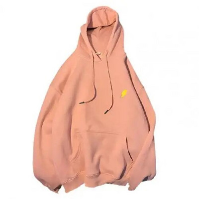 Пуловер с бродирани щампи и джобове, есенна суичър с качулка и дълъг ръкав, едноцветен дамски суичър, блуза, палто