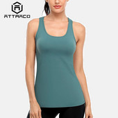 Attraco Femei Sport Yoga Gym Muscle Tank Top Fără mâneci Îmbrăcăminte de antrenament Cămăși slim cu spate deschis