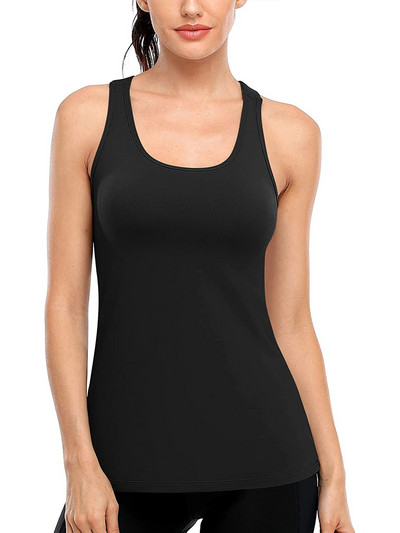 Attraco Femei Sport Yoga Gym Muscle Tank Top Fără mâneci Îmbrăcăminte de antrenament Cămăși slim cu spate deschis