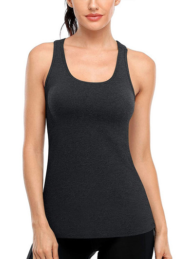 Attraco Femei Sport Yoga Gym Muscle Tank Top Fără mâneci Îmbrăcăminte de antrenament Cămăși slim cu spate deschis