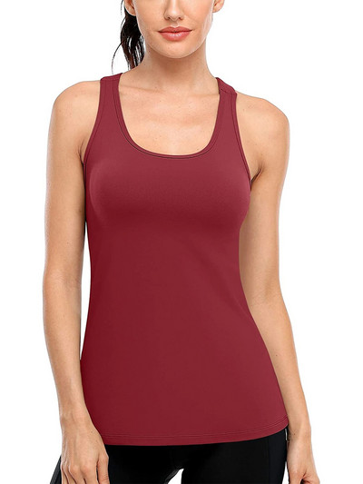 Attraco Femei Sport Yoga Gym Muscle Tank Top Fără mâneci Îmbrăcăminte de antrenament Cămăși slim cu spate deschis