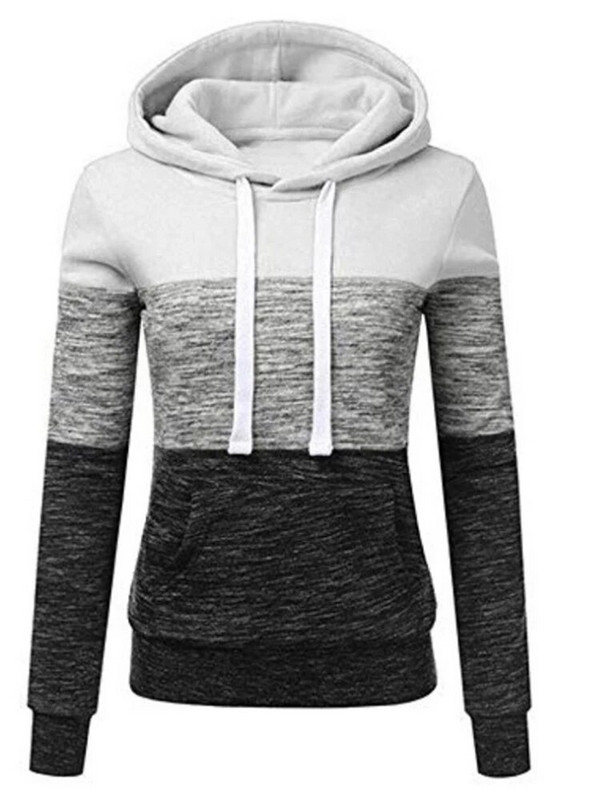 Дамски суичъри Есен Зима Суичъри с дълъг ръкав Дамски суичър с цип и джоб с качулка Дамски горни дрехи