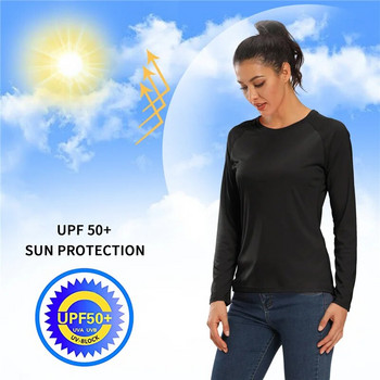 Γυναικεία μπλουζάκια με μακρυμάνικο εξωτερικό μπλουζάκι Quick Dry Αθλητική πεζοπορία Ψάρεμα κολύμπι για τρέξιμο Μπλουζάκια UPF 50+ Αντιηλιακή προστασία