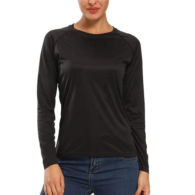 Naiste T-särgid välitingimustes pikkade varrukatega T-särk Kiiresti kuivav sportlik matkamine kalapüügi ujumissärgid UPF 50+ päikesekaitse topp