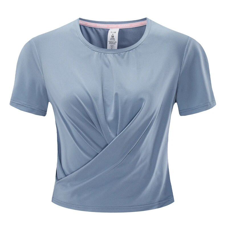 Γιόγκα Αθλητικές Μπλούζες Υπαίθρια Προπόνηση Τρέξιμο Γρήγορο Στέγνωμα Αθλητικό Πουκάμισο Γυμναστικής Αναπνεύσιμο Λεπτό Μόδα O λαιμό κοντό μανίκι