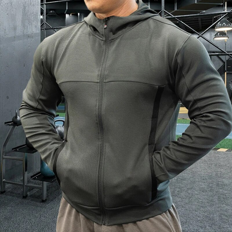 Kvaliteetsed meeste spordikapslid Fitness Tippbrändi jope Jõusaal Jooksmine Spordirõivad Paks mantel hoiab soojas ja tuulekindlas 25