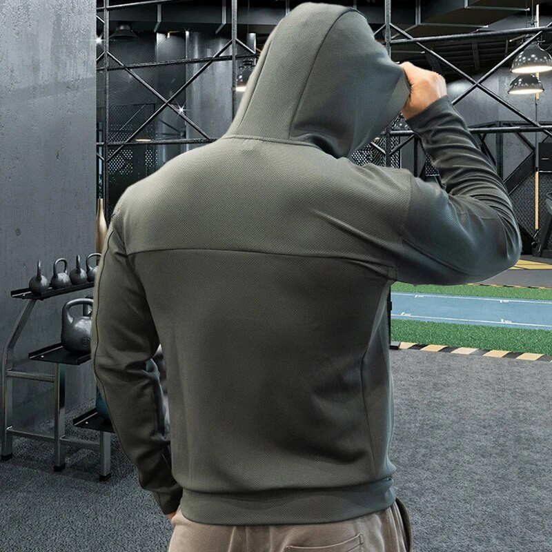 Kvaliteetsed meeste spordikapslid Fitness Tippbrändi jope Jõusaal Jooksmine Spordirõivad Paks mantel hoiab soojas ja tuulekindlas 25