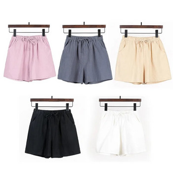 Prevelike kratke hlače za trčanje Ljetne pamučne lanene kratke hlače visokog struka Crne kratke hlače Ženske XL mini hlače Ležerne osnovne kratke sportske hlače