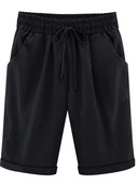 Ležerne kratke ženske kratke hlače za plažu Jednobojne uzice s elastičnim džepovima u struku Kratke hlače Ženske ljetne kratke hlače visokog struka za odmor