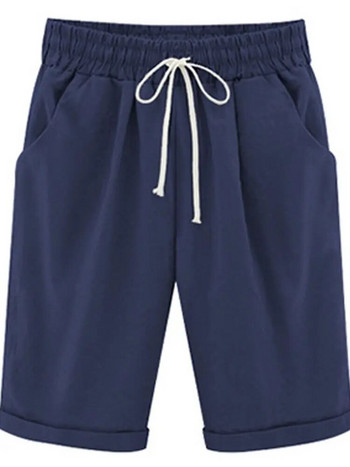 Ležerne kratke ženske kratke hlače za plažu Jednobojne uzice s elastičnim džepovima u struku Kratke hlače Ženske ljetne kratke hlače visokog struka za odmor