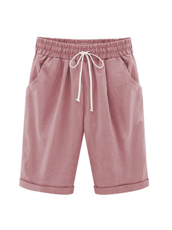 Ležerne kratke ženske kratke hlače za plažu Jednobojne uzice s elastičnim džepovima u struku Kratke hlače Ženske ljetne kratke hlače visokog struka za odmor