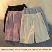 5 punktu šorti sievietēm vasaras brīvā dabā, brīvi ar augstu vidukli, ikdienišķi, platas bikses, šķiedru audums, eleganta stila izšūšanas elements