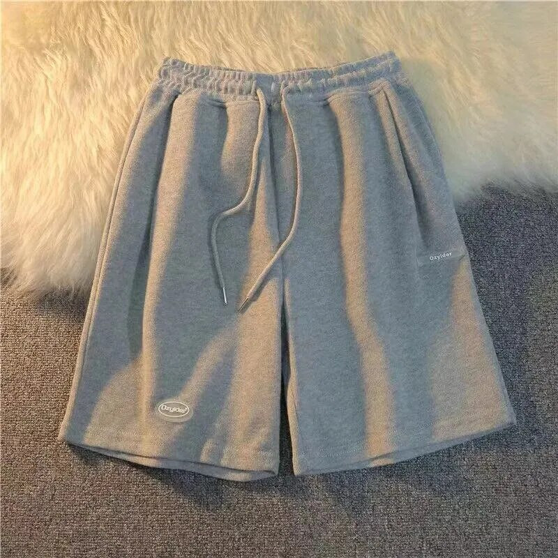 5 punktu šorti sievietēm vasaras brīvā dabā, brīvi ar augstu vidukli, ikdienišķi, platas bikses, šķiedru audums, eleganta stila izšūšanas elements