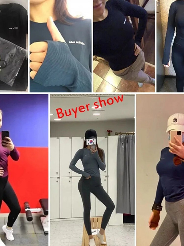 Pikkade varrukatega joogasärgid Naiste sporditop Fitness Jooga Top Spordirõivad naistele Jõusaalijooksu T-särk L