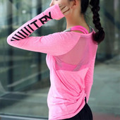 Cămașă de yoga pentru fitness Îmbrăcăminte sportivă respirabilă Tricou pentru femei Tricou sport pentru yoga Cămașă de alergare cu uscare rapidă Jachetă de sport pentru sală