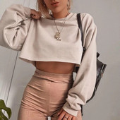 2022 noi hanorace cu mânecă lungă pentru femei Crop tops primăvară toamnă solid casual pulover largi Cămăși pentru femei camisetas hanorace Top