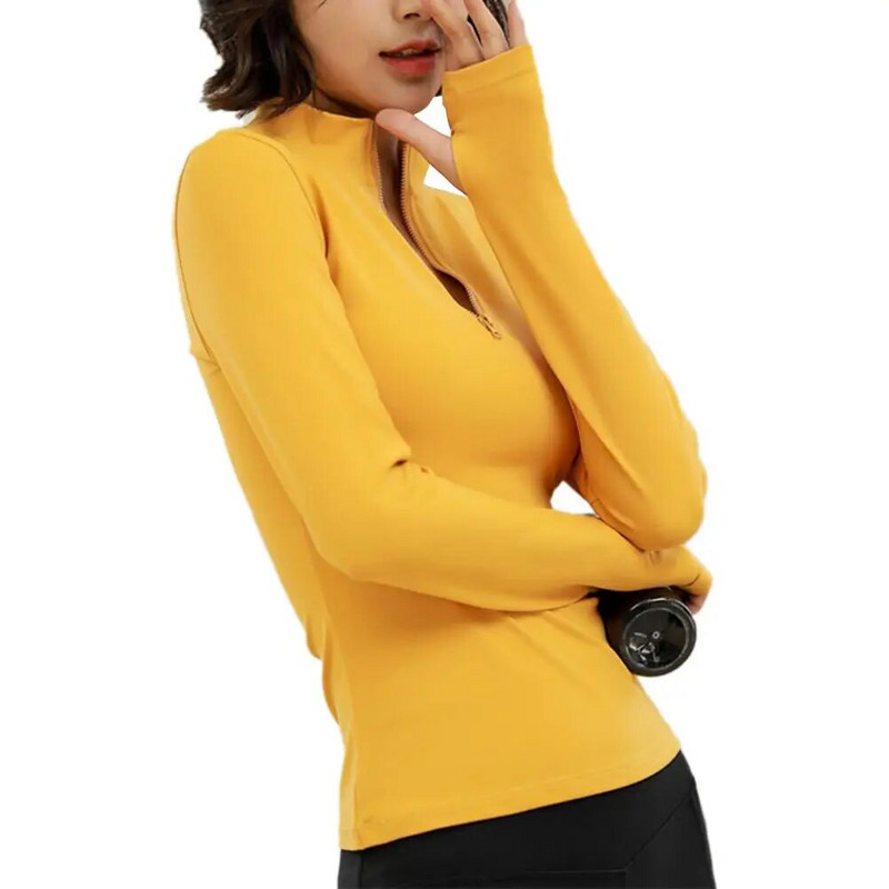 Pikkade varrukatega joogasärgid Sport Top Fitness Yoga Top Jõusaali parimad spordirõivad naistele Push Up Jooksmine Täisvarrukatega riided