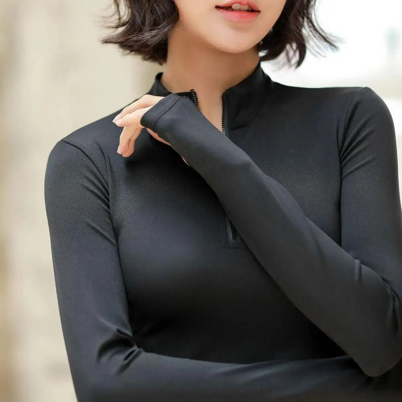 Pikkade varrukatega joogasärgid Sport Top Fitness Yoga Top Jõusaali parimad spordirõivad naistele Push Up Jooksmine Täisvarrukatega riided