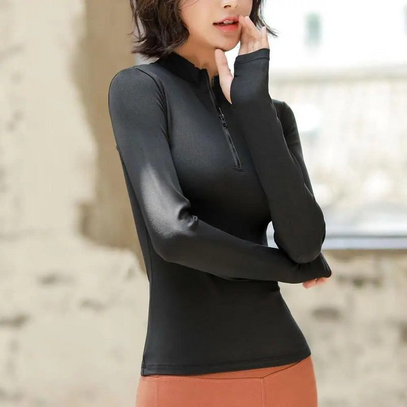 Pikkade varrukatega joogasärgid Sport Top Fitness Yoga Top Jõusaali parimad spordirõivad naistele Push Up Jooksmine Täisvarrukatega riided