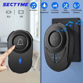 Sectyme Intellige Wireless Doorbell Outdoor Waterproof Smart Door Door Bell EU Plug 48 Chords LED Flash Συναγερμός ασφαλείας σπιτιού