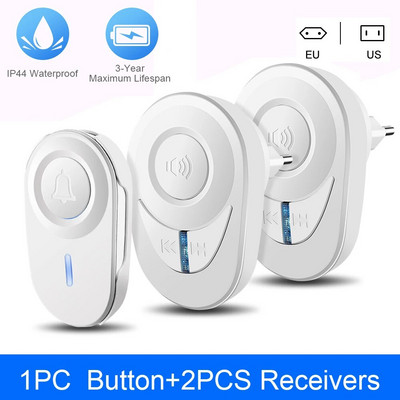 Sectyme Intellige Wireless Doorbell Outdoor Waterproof Smart Door Door Bell EU Plug 48 Chords LED Flash Συναγερμός ασφαλείας σπιτιού