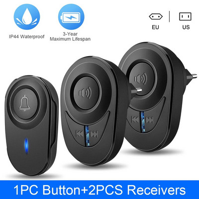 Sectyme Intellige Wireless Doorbell Outdoor Waterproof Smart Door Door Bell EU Plug 48 Chords LED Flash Συναγερμός ασφαλείας σπιτιού