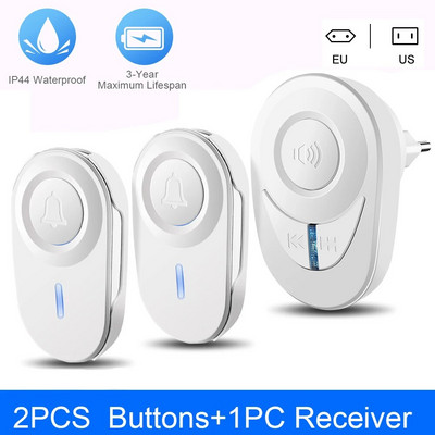 Sectyme Intellige Wireless Doorbell Outdoor Waterproof Smart Door Door Bell EU Plug 48 Chords LED Flash Συναγερμός ασφαλείας σπιτιού