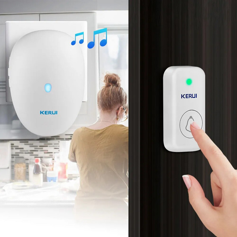 KERUI M521 Wireless Doorbell Outdoor 57 Song 300M Range Smart Bell Bell Ring 433MHz Αδιάβροχο κουμπί Plug and Play