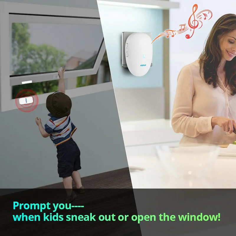 KERUI M521 Wireless Doorbell Outdoor 57 Song 300M Range Smart Bell Bell Ring 433MHz Αδιάβροχο κουμπί Plug and Play