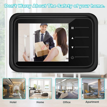 Sectyme Smart Peephole Doorbell Camera 2,4 ιντσών Auto Record Electronic Ring IR Night Vision Video Doorbell Home Viewer Peephole