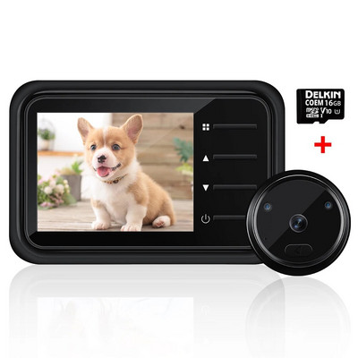 Sectyme`i nutikas piiluava uksekellakaamera 2,4-tolline automaatsalvestus elektrooniline helin IR öövaatlusvideo uksekella kodune piiluava vaataja