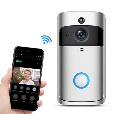 Sonerie WiFi Cameră Smart WI-FI Video Interfon Soneria de ușă Apel video pentru apartamente Alarma IR Cameră de securitate fără fir Sonerie