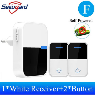 Bezdrôtový zvonček, vonkajší uvítací zvonček, zvonček, hudobná melódia, pripomienka, inteligentný domáci bezpečnostný alarm, zástrčka EÚ, Spojené kráľovstvo, USA