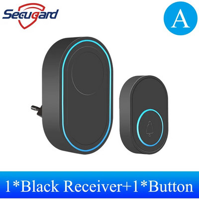 Bezdrôtový zvonček, vonkajší uvítací zvonček, zvonček, hudobná melódia, pripomienka, inteligentný domáci bezpečnostný alarm, zástrčka EÚ, Spojené kráľovstvo, USA