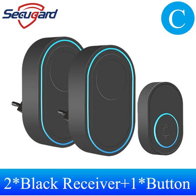 Bezdrôtový zvonček, vonkajší uvítací zvonček, zvonček, hudobná melódia, pripomienka, inteligentný domáci bezpečnostný alarm, zástrčka EÚ, Spojené kráľovstvo, USA