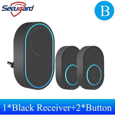 Bezdrôtový zvonček, vonkajší uvítací zvonček, zvonček, hudobná melódia, pripomienka, inteligentný domáci bezpečnostný alarm, zástrčka EÚ, Spojené kráľovstvo, USA