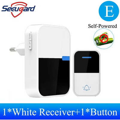 Bezdrôtový zvonček, vonkajší uvítací zvonček, zvonček, hudobná melódia, pripomienka, inteligentný domáci bezpečnostný alarm, zástrčka EÚ, Spojené kráľovstvo, USA