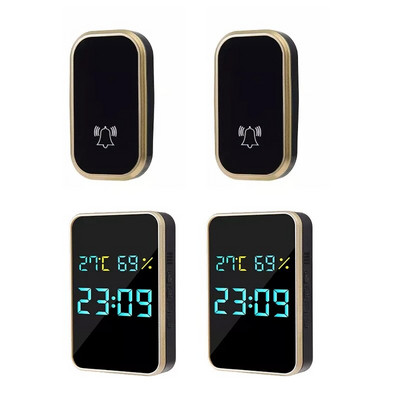 Juhtmevaba uksekell Akut pole vaja Isetoitega uksekella komplektid Kodu kineetiline helinaga uksekell