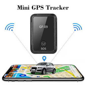 Mini GF-09 GPS автомобилен тракер Проследяване в реално време Локатор против кражба против изгубване Силно магнитно монтиране Позиционер за SIM съобщения