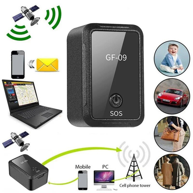 Mini GF-09 GPS Car Tracker Tracking σε πραγματικό χρόνο Anti-Theft Anti-Lost Locator Ισχυρή μαγνητική βάση SIM Message Positioner