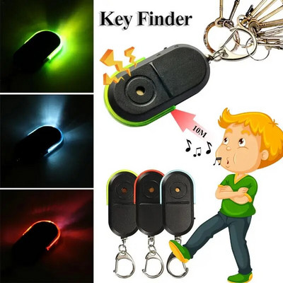 LED Whistle Key Finder Αναβοσβήνει Beeping Sound Control Συναγερμός Anti-Lost Key Locator Finder Tracker με μπρελόκ σε απόθεμα