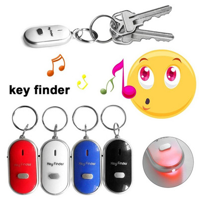 Mini Whistle Anti Lost KeyFinder Alarm Wallet Pet Tracker Έξυπνο που αναβοσβήνει Beeping Remote Locator Keychain Tracer Key Finder + LED