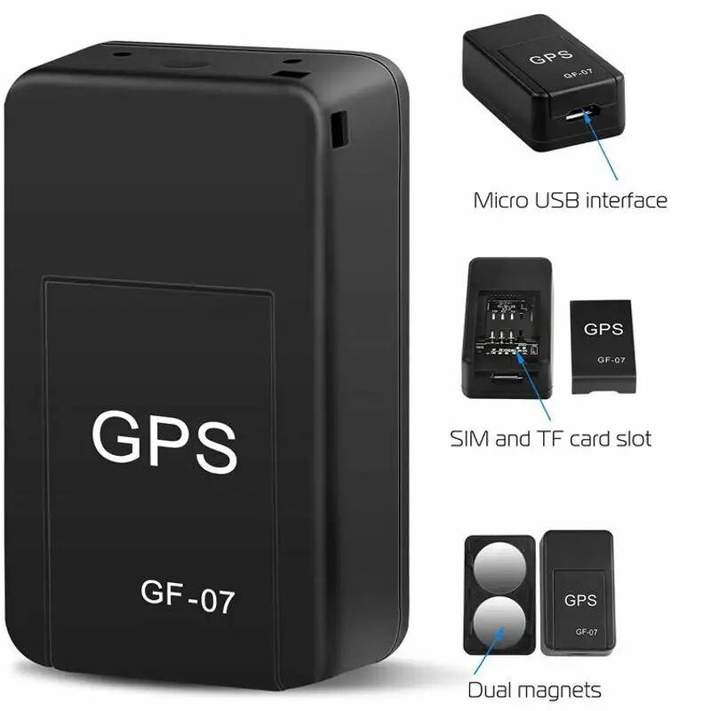 Mini GF-07 GPS позиционер за проследяване на автомобили Автомобил Мотоциклет в реално време за превозно средство Домашни любимци Деца Анти-изгубен локатор Преносим GPS тракер