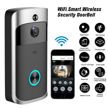 Интелигентна WIFI видео камера за звънец Безжичен детектор за движение Аудио и високоговорител Нощно виждане Дистанционен монитор за iOS и Android