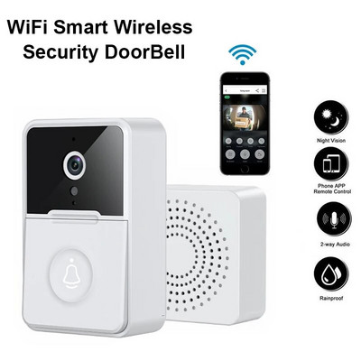 IP65 WIFI vandeniui atspari išmanioji vaizdo kamera Vizuali domofono naktinio matymo IP durų skambučio PIR belaidė kamera