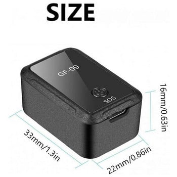 Mini GF-09 GPS Car Tracker Tracking σε πραγματικό χρόνο Anti-Theft Anti-lost GPS Locator Ισχυρή μαγνητική βάση για το αυτοκίνητο SIM Message Positioner