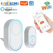 Ασύρματο Doorbell WiFi Σύστημα συναγερμού Έξυπνο Wireless Doorbell Strobe Siren Tuyasmart app 58 ήχος 433MHz ασύρματοι ανιχνευτές