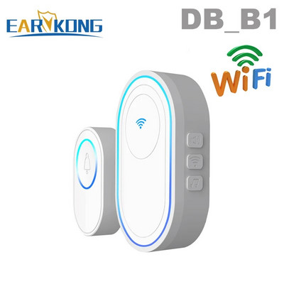 Ασύρματο Doorbell WiFi Σύστημα συναγερμού Έξυπνο Wireless Doorbell Strobe Siren Tuyasmart app 58 ήχος 433MHz ασύρματοι ανιχνευτές