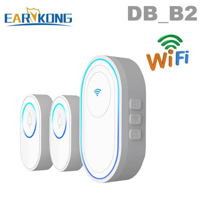 Ασύρματο Doorbell WiFi Σύστημα συναγερμού Έξυπνο Wireless Doorbell Strobe Siren Tuyasmart app 58 ήχος 433MHz ασύρματοι ανιχνευτές