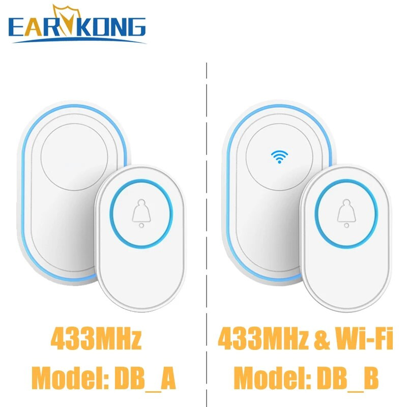 Ασύρματο Doorbell WiFi Σύστημα συναγερμού Έξυπνο Wireless Doorbell Strobe Siren Tuyasmart app 58 ήχος 433MHz ασύρματοι ανιχνευτές